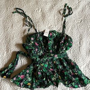 Jcrew floral tie shoulder cami